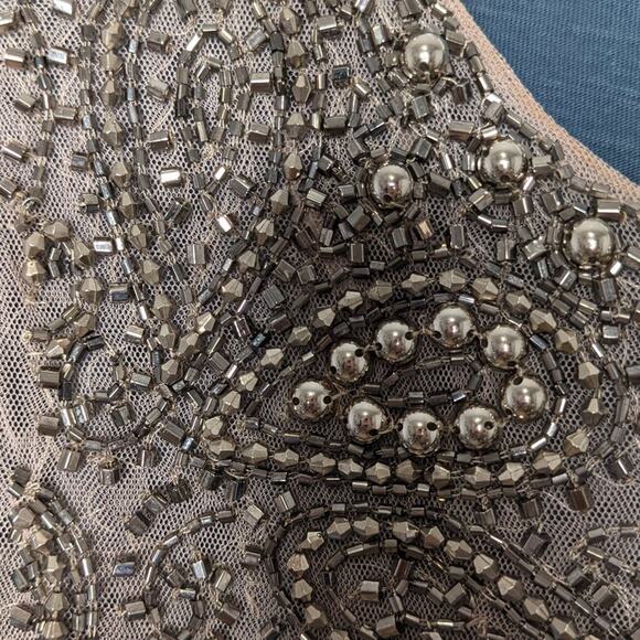 Anthropologie Deletta Blue Beaded Boho Blouse XS - Picture 4 of 10